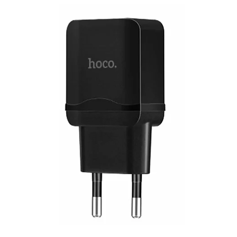 Сетевое зарядное устройство + кабель Lightning Hoco C22A 12 Вт, чёрный - 1