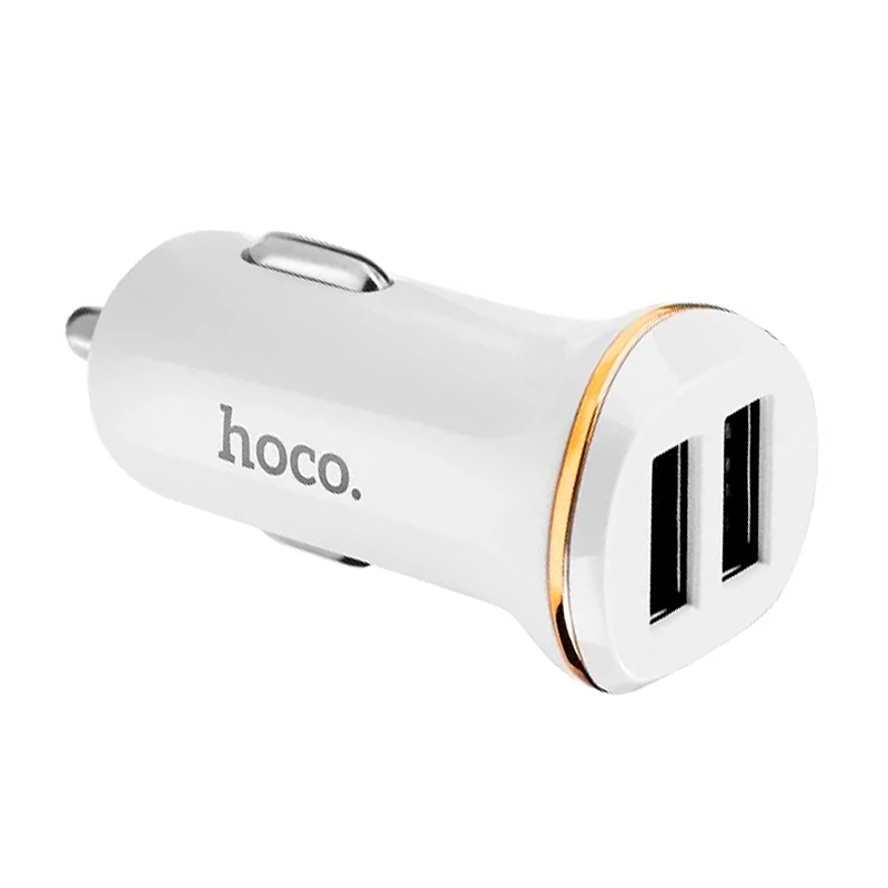 Автомобильное зарядное устройство + кабель Lightning Hoco Z1 10 Вт, белый - 2