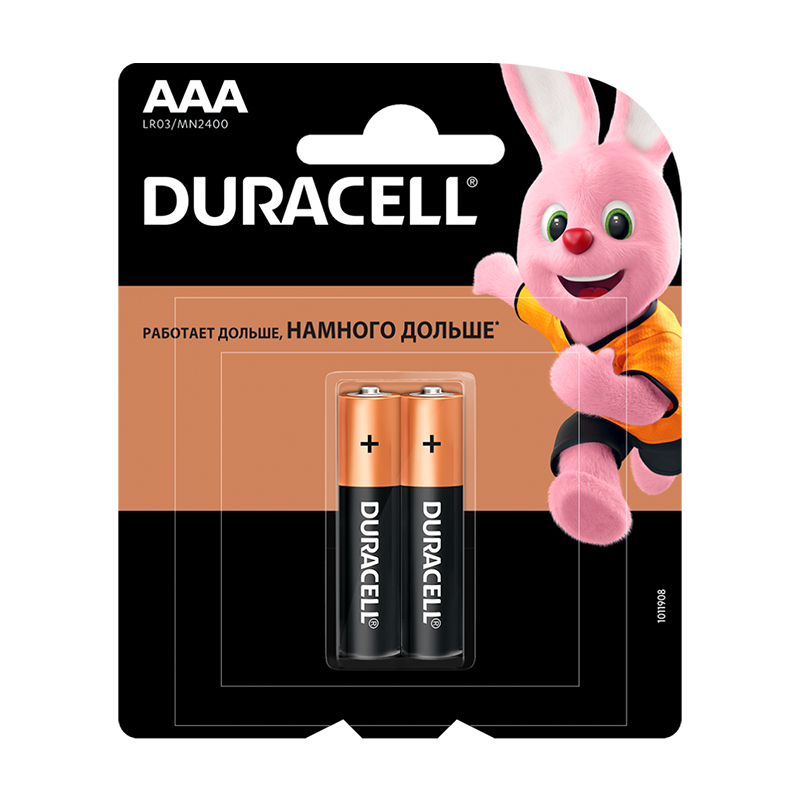 Батарейка Duracell Basic AAA LR03-2BL, 2шт  - 1