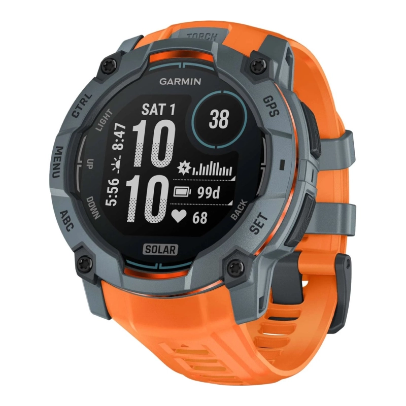 Умные часы Garmin Instinct 3 50mm Solar янтарный (янтарно-серый ремешок)