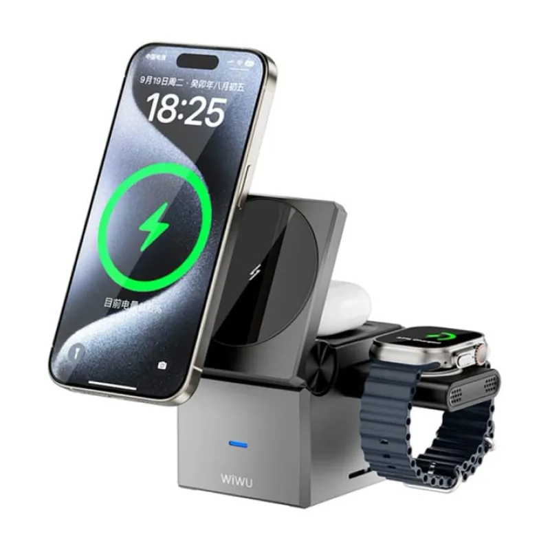 Беспроводное зарядное устройство WIWU Small Square 3in1 15 Вт - 1