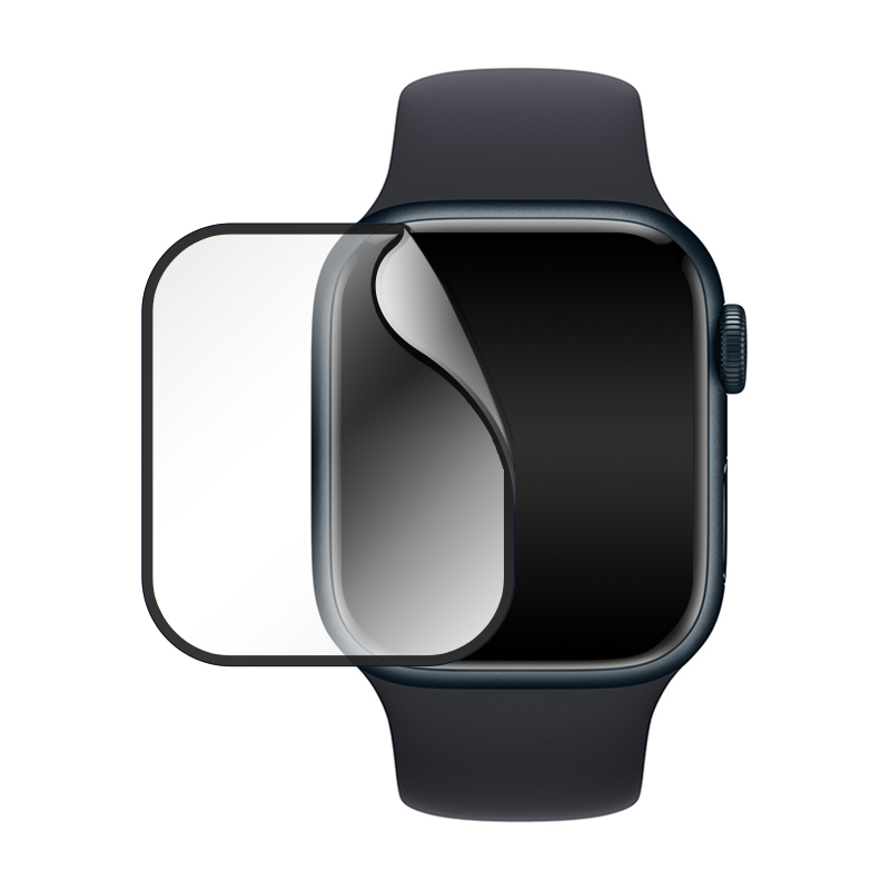 Защитное стекло 3D Premium для Apple Watch 41mm, черная рамка - 1