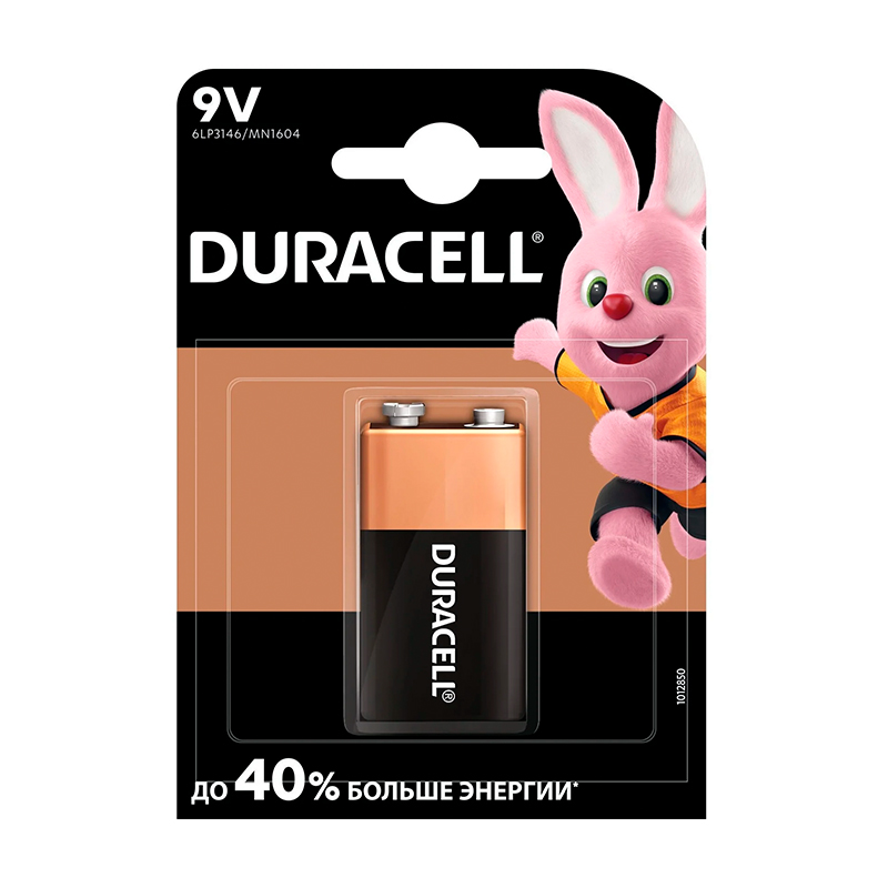 Батарейка Duracell Basic PP3 6LR61-1BL, 1шт  - 1