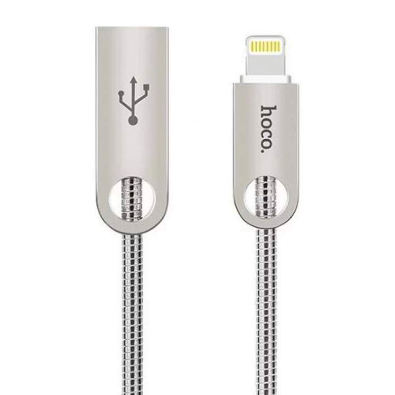 Дата-кабель Hoco U8 Lightning 1 м, серебристый - 1