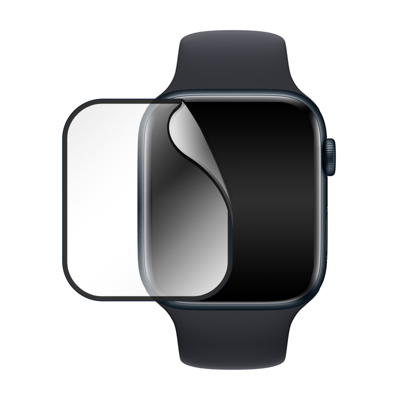 Защитное стекло 3D Premium для Apple Watch 44mm, черная рамка - 1