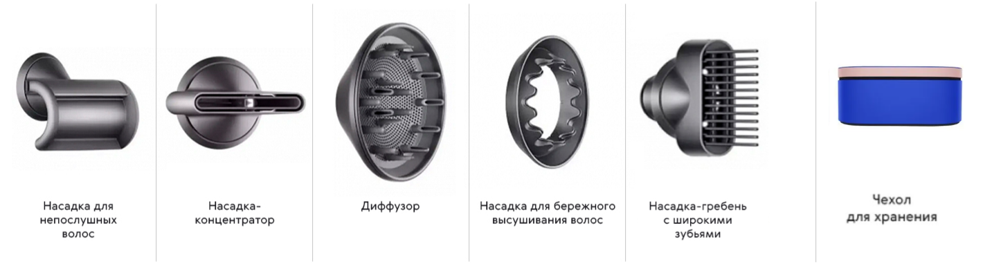 Фен Dyson Supersonic HD07 синий, пудровый (футляр) - 1