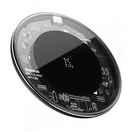 Беспроводное зарядное устройство Baseus Simple Wireless Charger 15 Вт чёрно-прозрачный - 2