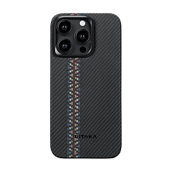 Клип-кейс (накладка) Pitaka Fusion Weaving MagEZ Case 4 для Apple iPhone 15 Pro (Уценка) "рапсодия"