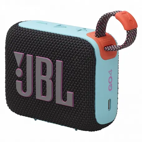 Портативная колонка JBL Go 4 чёрный с оранжевым - 3