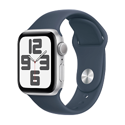 Умные часы Apple Watch SE (2023) 44mm GPS Silver Aluminum Case Storm Blue Sport Band