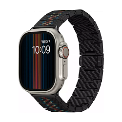 Браслет Pitaka Fusion Weaving для Apple Watch 38 / 40 / 41 / 42 / 44 / 45 / 46 / 49mm карбон "рапсодия"