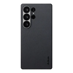 Клип-кейс (накладка) Pitaka Ultra-Slim Case для Samsung Galaxy S26 Ultra кевлар (арамид), чёрно-серый (узкая полоска) (KS2601U)