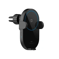 Автомобильный держатель Xiaomi Wireless Car Charger 30W с беспроводной зарядкой (клеящаяся платформа, зажим) (Уценка) чёрный