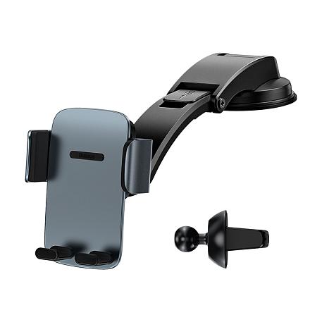 Автомобильный держатель Baseus Easy Control Pro Clamp (присоска, зажим) серый - 5