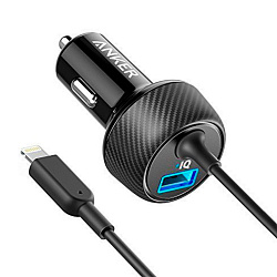 Автомобильное зарядное устройство + кабель Lightning Anker PowerDrive 2 Elite 24 Вт, чёрный