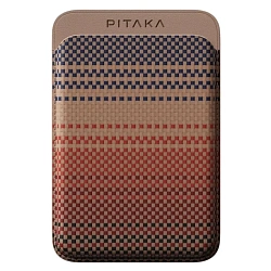 Кардхолдер Pitaka Magnetic Woven Wallet для Apple iPhone кевлар (арамид), "закат" (MWW2402)
