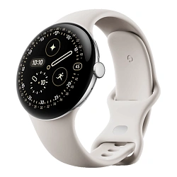 Умные часы Google Pixel Watch 4 45mm серебристый (бежевый ремешок)