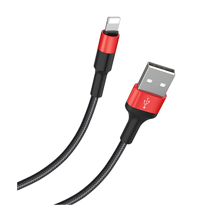 Дата-кабель Hoco X26 Lightning 1 м, чёрный с красным - 2