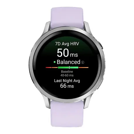 Умные часы Garmin Venu 4 41mm серебристый (сиренево-голубой ремешок) - 2