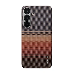 Клип-кейс (накладка) Pitaka Tactile Woven Case для Samsung Galaxy S25 кевлар (арамид), "закат"