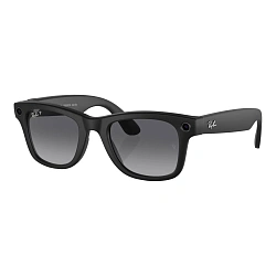 Умные очки Ray-Ban Wayfarer Matte Black, Gradient Graphite Polarized, (50-22-150mm)