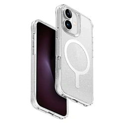 Клип-кейс (накладка) UNIQ Lifepro Xtreme MagSafe для Apple iPhone 17 полиуретан, прозрачный с блёстками