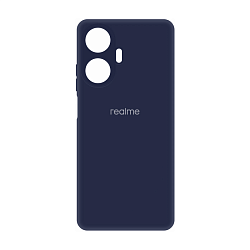 Клип-кейс (накладка) Silicone cover закрытый для Realme C55 силикон, тёмно-синий