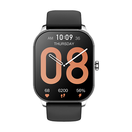 Умные часы Xiaomi Amazfit POP 3S серебристый (чёрный ремешок) - 2