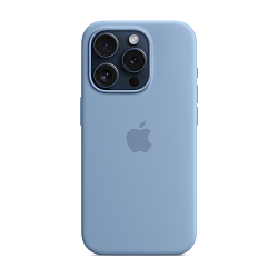 Клип-кейс (накладка) Apple Silicone Case MagSafe для Apple iPhone 15 Pro (Уценка) Winter Blue