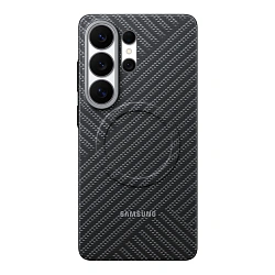 Клип-кейс (накладка) Samsung Carbon Magnet Case для Samsung Galaxy S26 Ultra арамидное волкно, алюминий, поликарбонат, тёмно-серый