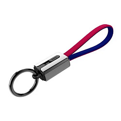 Дата-кабель Hoco U36 Lightning 0.19 м, красный с синим