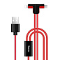 Дата-кабель Hoco X12 Lightning+Micro 1 м, красный с чёрным