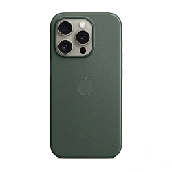Клип-кейс (накладка) Apple FineWoven Case MagSafe для Apple iPhone 15 Pro (Уценка) Evergreen