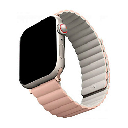 Магнитный браслет UNIQ Revix для Apple Watch 44 / 45 / 46 / 49mm силикон розово-бежевый
