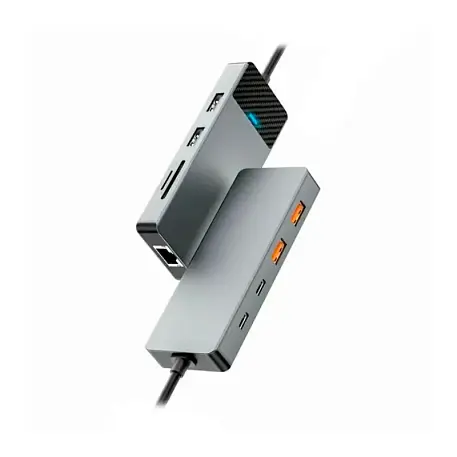 Адаптер-разветвитель для компьютера WIWU Linker A923RPT (9в1) серый - 2