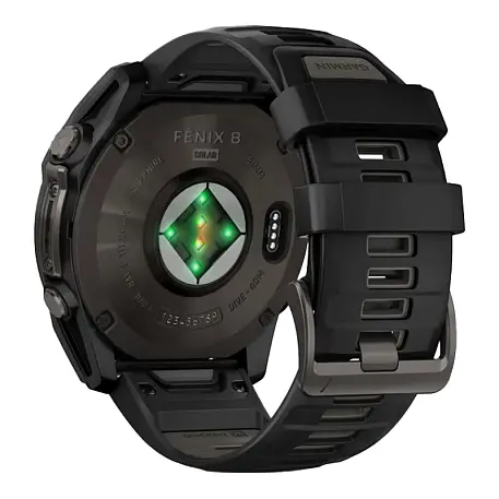 Умные часы Garmin Fenix 8 51mm Solar серый (чёрно-серый ремешок) - 4