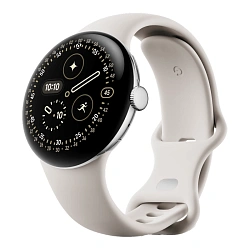 Умные часы Google Pixel Watch 4 41mm серебристый (бежевый ремешок)