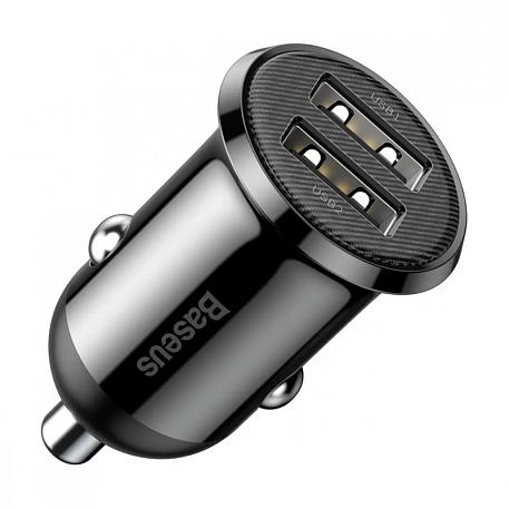Автомобильное зарядное устройство Baseus Grain Pro A+A 24 Вт чёрный - 2