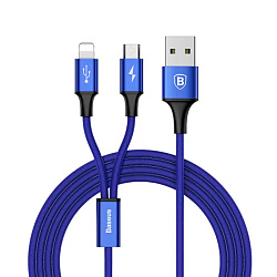 Дата-кабель Baseus Rapid Series Lightning+Micro 1.2 м, синий