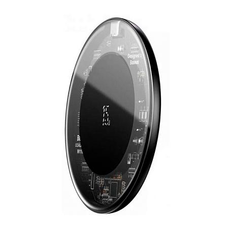 Беспроводное зарядное устройство Baseus Simple Wireless Charger 15 Вт чёрно-прозрачный - 3