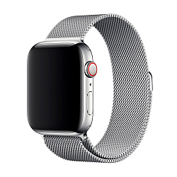 Миланский сетчатый браслет для Apple Watch 38 / 40 / 41 / 42mm сталь серебристый