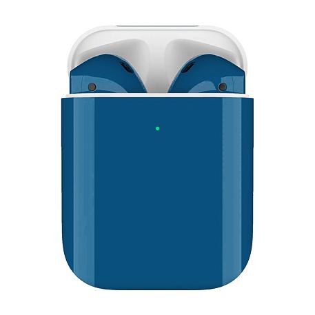 Беспроводные наушники Apple AirPods 2 с зарядным футляром синий - 3