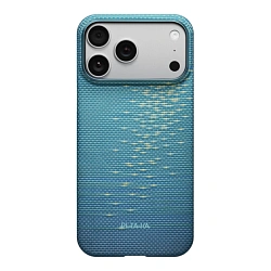Клип-кейс (накладка) Pitaka Ultra-Slim Case для Apple iPhone 17 Pro Max кевлар (арамид), синий (KI1708AG)