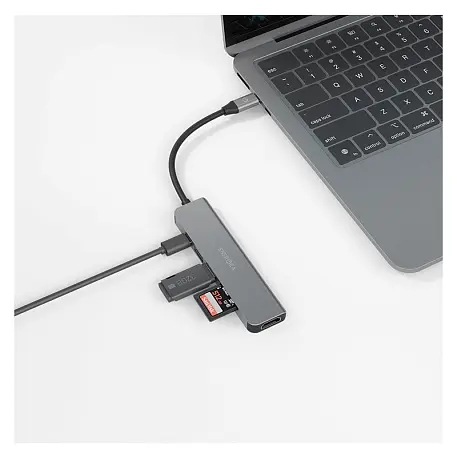 Адаптер-разветвитель для компьютера Energea AluHub HD3 (6в1) серый - 3