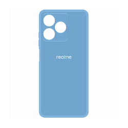 Клип-кейс (накладка) Silicone cover закрытый для Realme C51 / C53 силикон, голубой