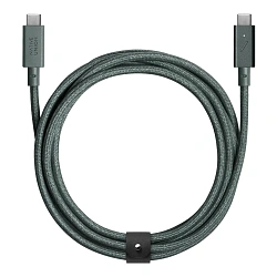 Дата-кабель Native Union Belt Cable Pro 240W Type-C to Type-C 2.4 м, зелёный