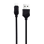 Сетевое зарядное устройство + кабель Lightning Hoco C12A 12 Вт, чёрный - 1