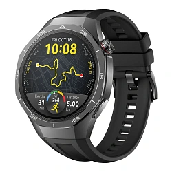 Умные часы Huawei Watch GT 5 Pro 46mm чёрный (чёрный ремешок)