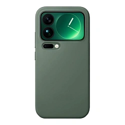 Клип-кейс (накладка) Silicone cover закрытый для Xiaomi 17 Pro Max силикон, тёмно-зелёный