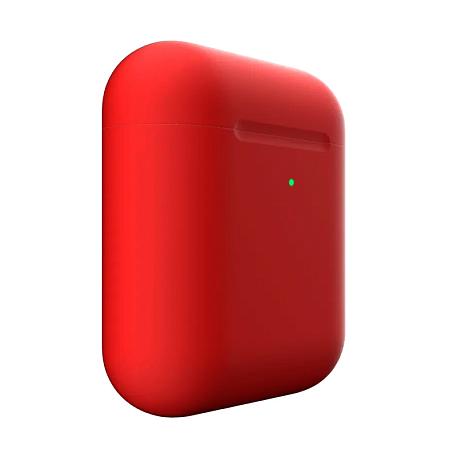 Беспроводные наушники Apple AirPods 2 с зарядным футляром красный матовый (3020) - 3